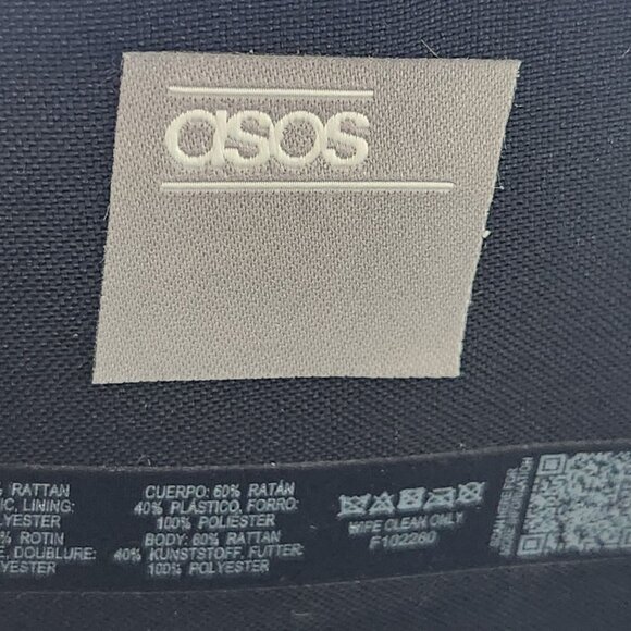 ASOS Round White Brown Woven Canteen Crossbody Bag Boho Beach Tropical Festival - Picture 11 of 13